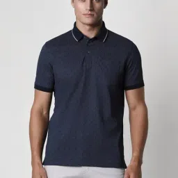 Van Heusen Navy Regular Fit Printed Polo T-Shirt-picture-41
