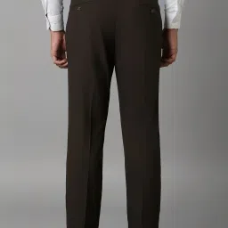 Louis Philippe Brown Regular Fit Checks Trousers image 2