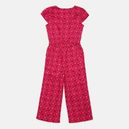 Elle Kids Maroon Cotton Printed Jumpsuits image 2