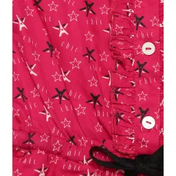 Elle Kids Maroon Cotton Printed Jumpsuits image 3