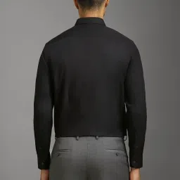 Louis Philippe Black Cotton Regular Fit Shirt image 2