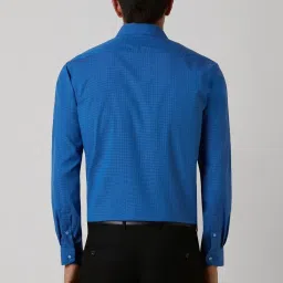 Van Heusen Blue Cotton Regular Fit Self Pattern Shirt image 2