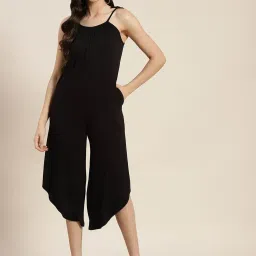 Qurvii Black Midi Jumpsuit image 1