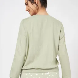 Dreamz by Pantaloons Green Graphic Winter Top image 2