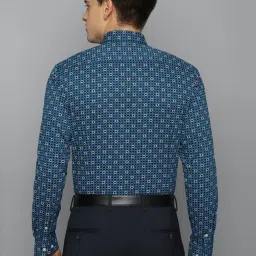 Louis Philippe Blue Cotton Slim Fit Printed Shirt image 2