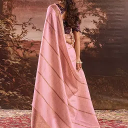 Saree Mall Pink Woven Sarees With Unstitched Blouse image 2