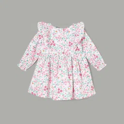 Juniors by Lifestyle Girls Multicolor Cotton Floral Full Sleeves Dress image 2