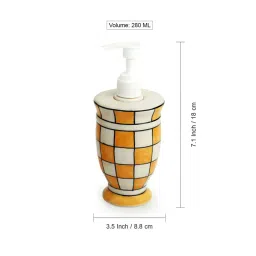 ExclusiveLane 'Shatranj Check' Hand-painted Bathroom Accessory Set In Ceramic image 3