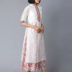 Wishful by W White Embroidered A-Line Dress image 4