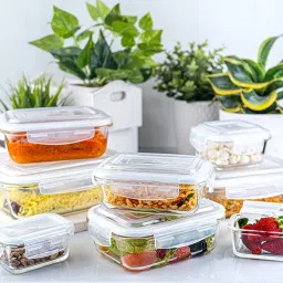 Borosil Klip N Store Transparent Glass Storage Container With Air-Tight Lid 520ml image 2