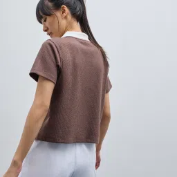 studiofit women Studiofit by Westside Brown Textured T-Shirt image 2