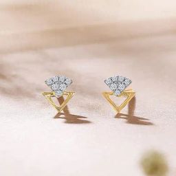 P.N.Gadgil Jewellers Sleek Yellow Gold & Diamond Stud Earring For Women-picture-41