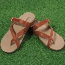 Mochi Women's Tan Cross Strap Sandals-picture-25