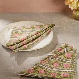 Fabindia Nazm Hand Block Printed Cotton Napkin Set Of 6-image-55