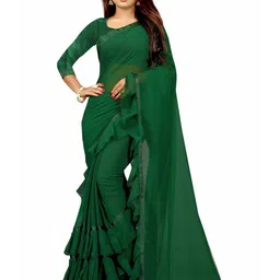 Flip The Style Solid Ruffle Saree-picture-38