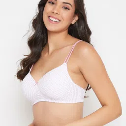 Clovia White Printed Full Coverage Bra image 3