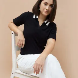 Code By Lifestyle Black Regular Fit Polo T-Shirt-picture-36