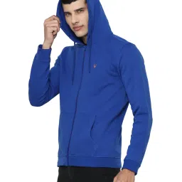 Allen Solly Royal Blue Cotton Regular Fit Hooded Sweatshirt image 3