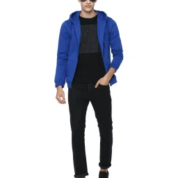 Allen Solly Royal Blue Cotton Regular Fit Hooded Sweatshirt image 4