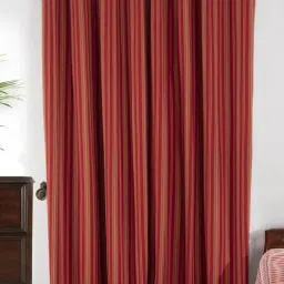 Maspar Orange Cotton Blend Door Curtain - Set of 2 image 2