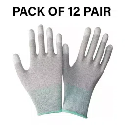 Swavind Safety Hand Gloves Synthetic Fabric White Free Size (Pack of 12 Pair) image 2