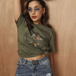 The Roadster Lifestyle Co Printed Cotton T-Shirt-image-90