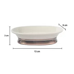 MARKET99 White Textured Soap Dish & Holder image 4