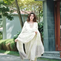 GoSriKi Women Printed Regular Kurta with Palazzos & With Dupatta-picture-14