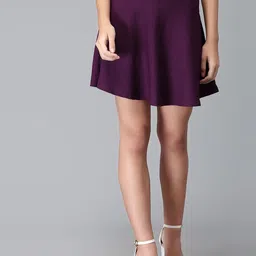 Selvia Flared A-Line Mini Lycra Skirt With Attached Shorts-picture-36