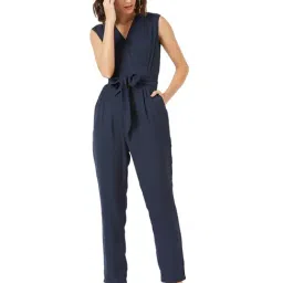 Miss Chase Navy V Neck Jumpsuit image 4