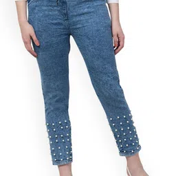 Ira Collections Women Embellished Comfort Regular Fit Mid-Rise Stretchable Jeans-picture-20