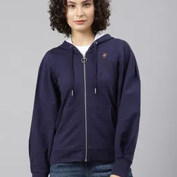 Beverly Hills Polo Club Women Navy Blue Hooded Sweatshirt-picture-30