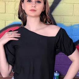 KATLINE Women Solid Off-Shoulder Georgette Blouson Top-picture-23