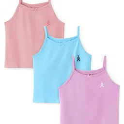 Pine Kids Cotton Lycra Knit Sleeveless Solid Color Slips Pack of 3 ( Color May Vary)-picture-10
