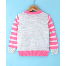 Wingsfield Full Sleeves Typography Embroidered  Sweater - Pink image 2