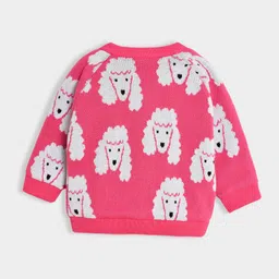 Mi Arcus 100% Cotton Full Sleeves Dog Designed Sweater - Pink image 4