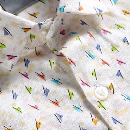 Dapper Dudes Full Sleeves Abstract Printed Shirt - White image 4