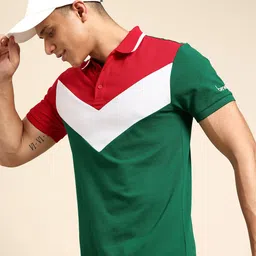 United Colors of Benetton Colorblocked Polo Collar T-shirt image 1