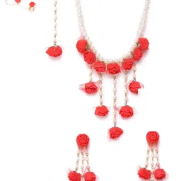 YouBella Stylish Latest Traditional Red Jewellery Set image 2