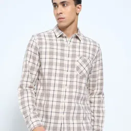 Sf Jeans By Pantaloons Beige Slim Fit Checks Shirt-picture-28