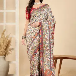 Saree Mall Cream Viscose Self Saree with Blouse Piece-picture-17