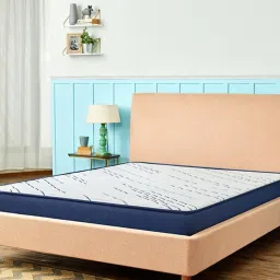 Duroflex Navy & White Foam Edge Dual Comfort Mattress - Double Size (74.8 L x 42.12 W x 4 H in.) image 2