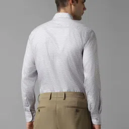 Louis Philippe Grey Cotton Regular Fit Printed Shirt image 2