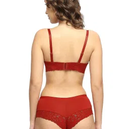 Soie Red Under-Wired Padded Bra & Panty Set image 2