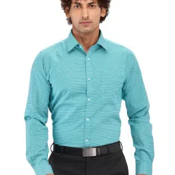 Raymond Green Slim Fit Self Pattern Shirt-image-77
