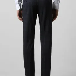 Van Heusen Navy Slim Fit Checks Trousers image 2