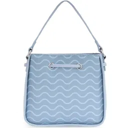 United Colors of Benetton Jaime Blue PU Printed Handbag image 2