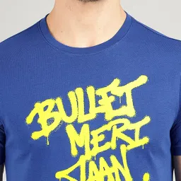 Royal Enfield Blue Cotton Blend Regular fit Printed T-Shirt image 2