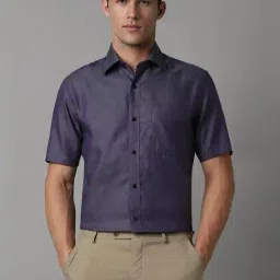 Louis Philippe Navy Cotton Regular Fit Printed Shirt-picture-33