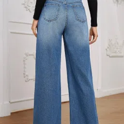 Kotty Blue Cotton Lycra Solid Jeans image 2